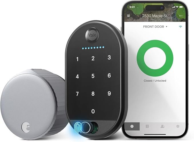 August Wi-Fi Smart Lock with auto-lock and keyless entry features.
