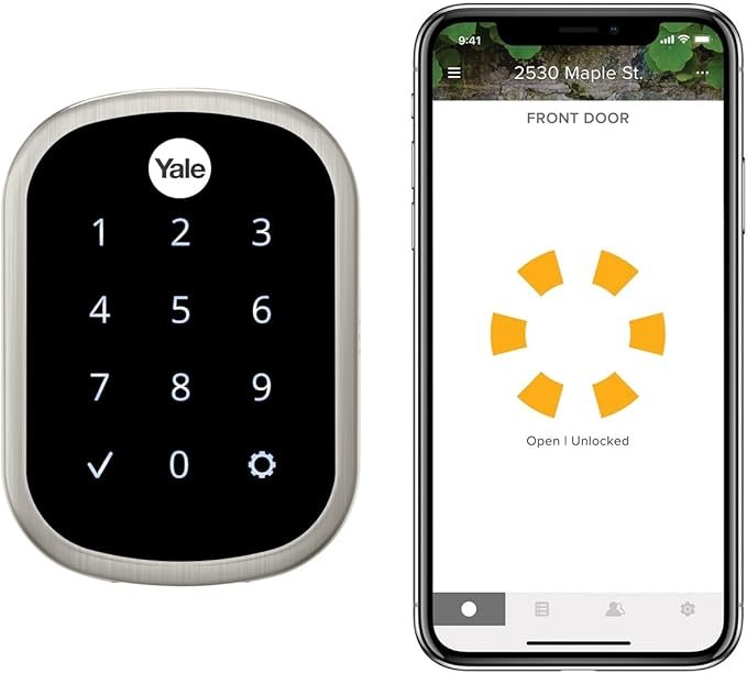 Yale Assure Lock SL key-free touchscreen deadbolt for smart home security.
