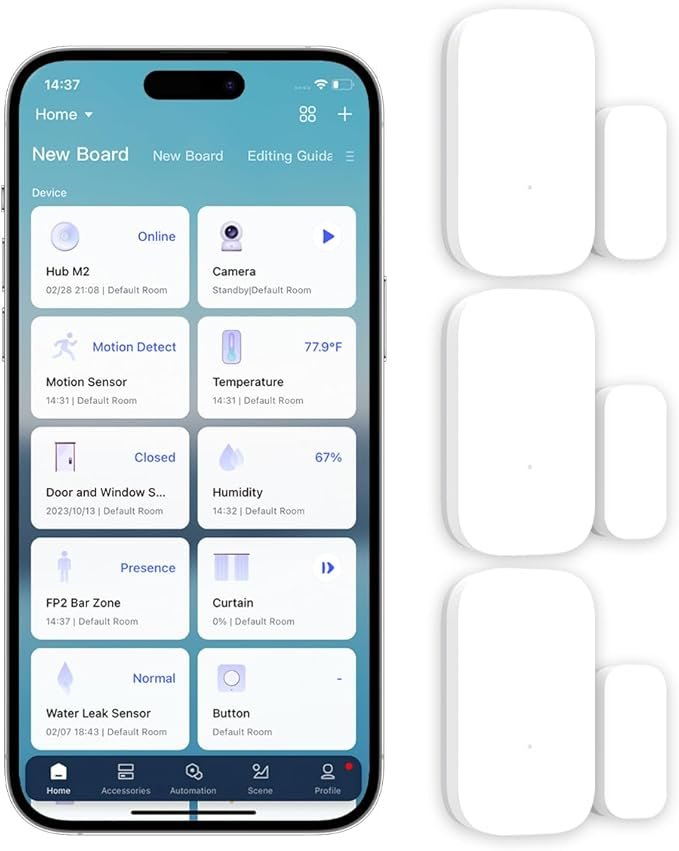 Aqara Door and Window Sensor with smart home integration and instant alerts.