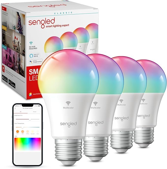 Sengled energy-efficient LED smart bulb with Alexa and Google compatibility.