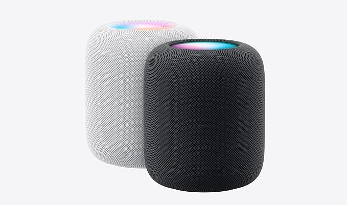 Apple HomePod Mini smart home hub with Siri and HomeKit compatibility.
